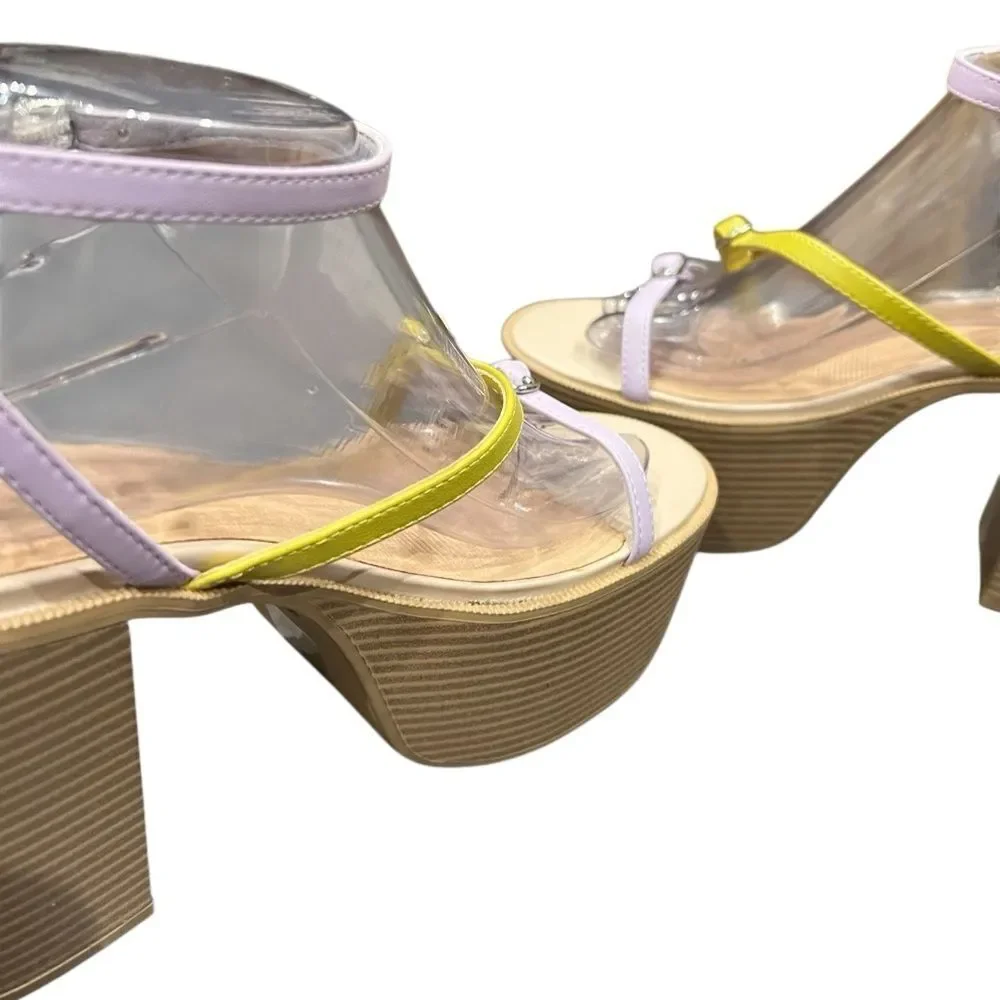 Urban Outfitters Eliza Strappy Platform Block Heel Sandals Size 8